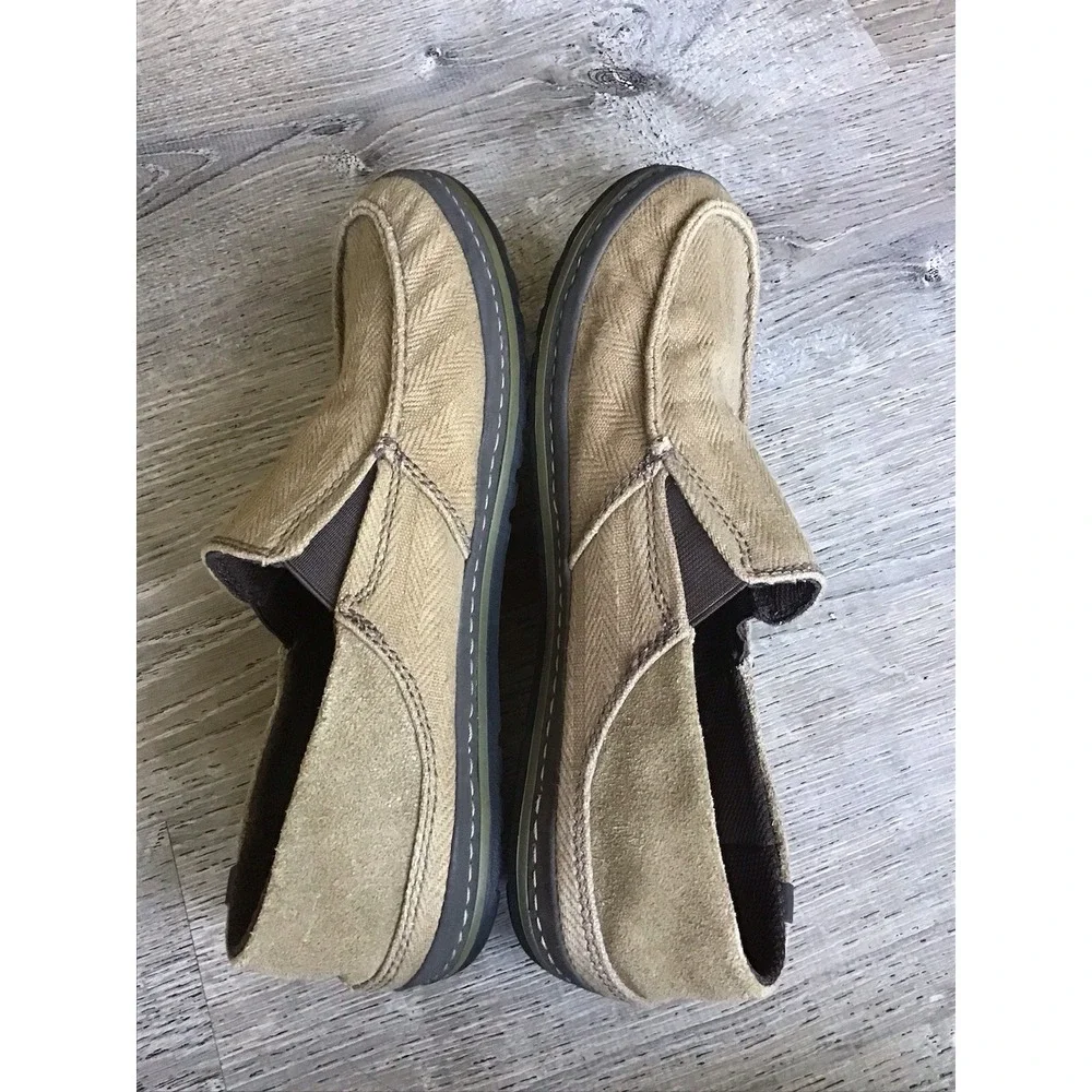 Teva Mens Size 9.5 Canvas Clifton Slip On Loafers Comfort Shoes Beige 1003432